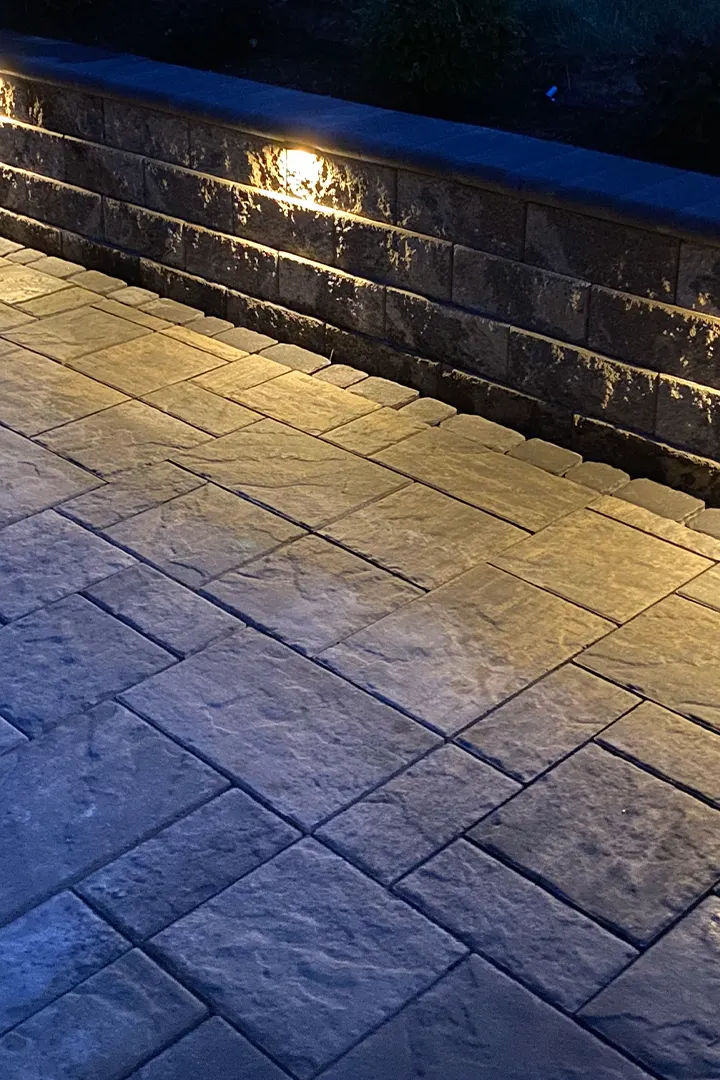 Landscape lighting installation in Pittsburgh backyard