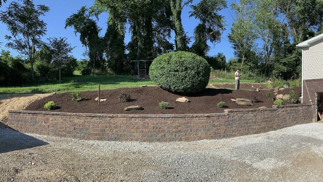 Picture of a long versa lok wall.