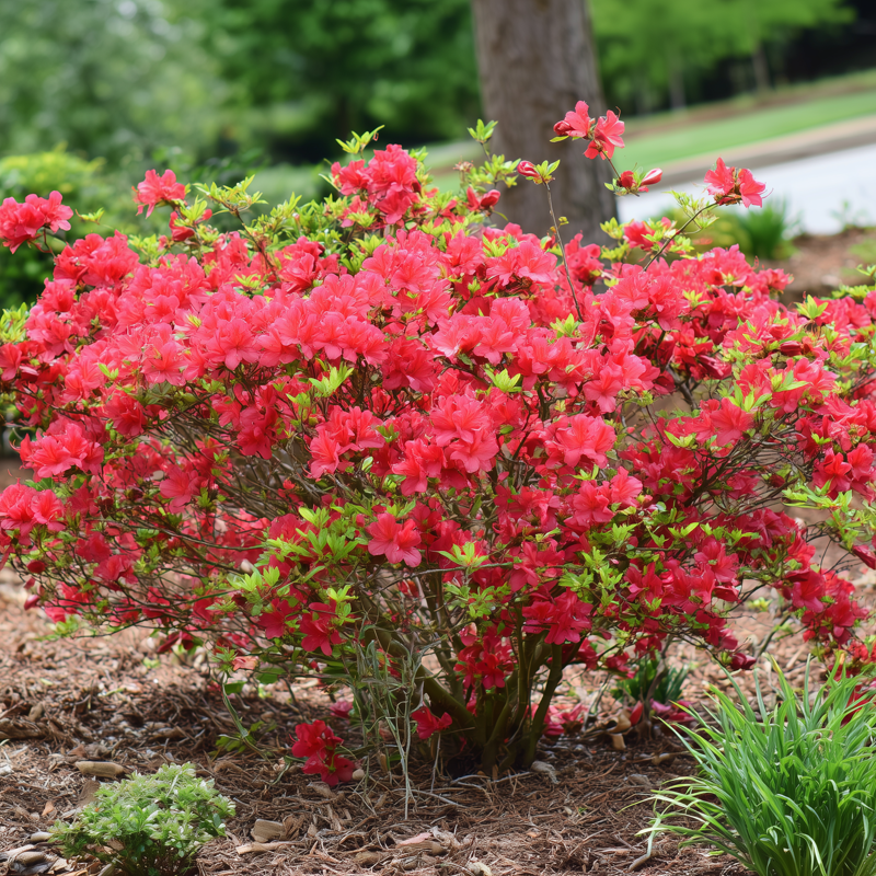 Azalea shrub in bloom